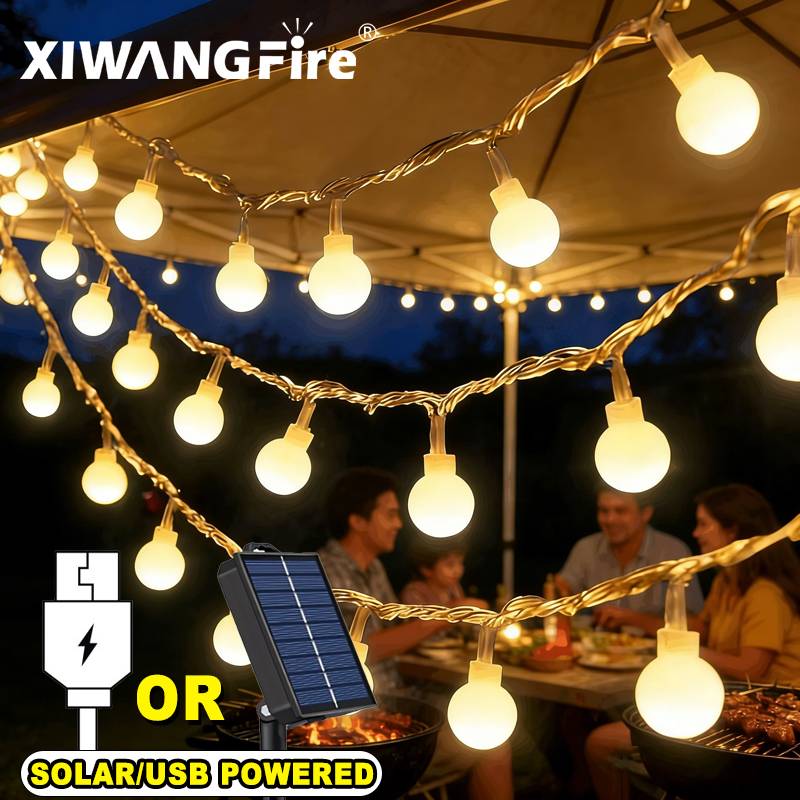 Home Decor For Wedding - 3-10M Solar/USB/Battery String Lights, Fairy Globe