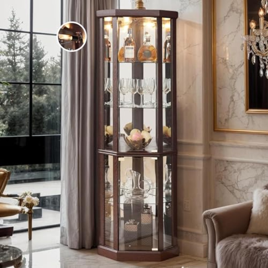 H&M Home Decor - Corner curio cabinet for living room: