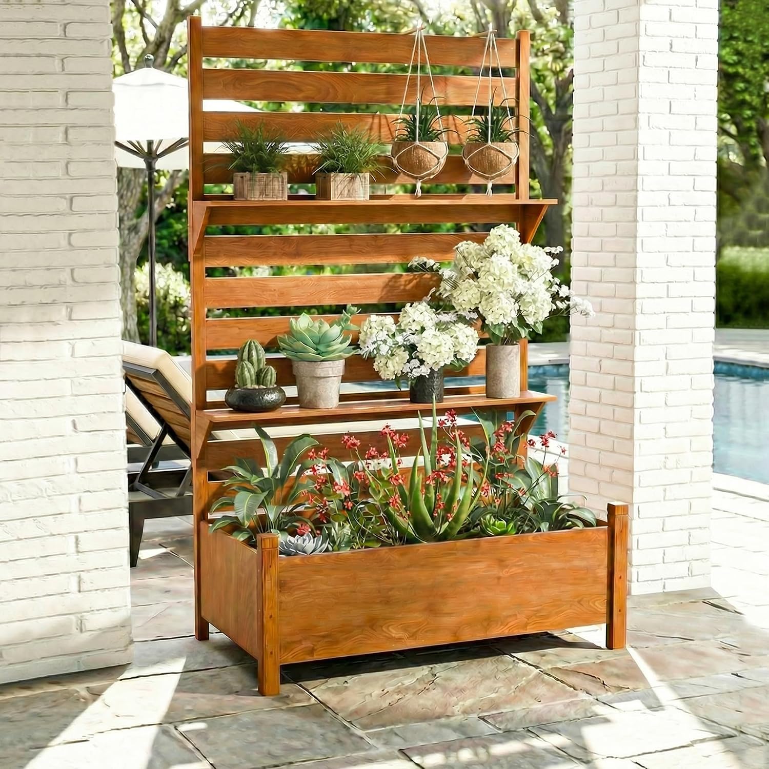H&M Home Decor - Outdoor Privacy Screen with Planter, 72.8