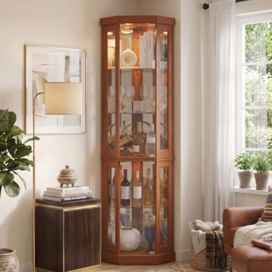 H&M Home Decor - Corner curio cabinet for living room