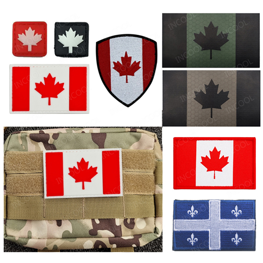 Home Decor Canada - Canada Flag Embroidered Patch IR Reflective