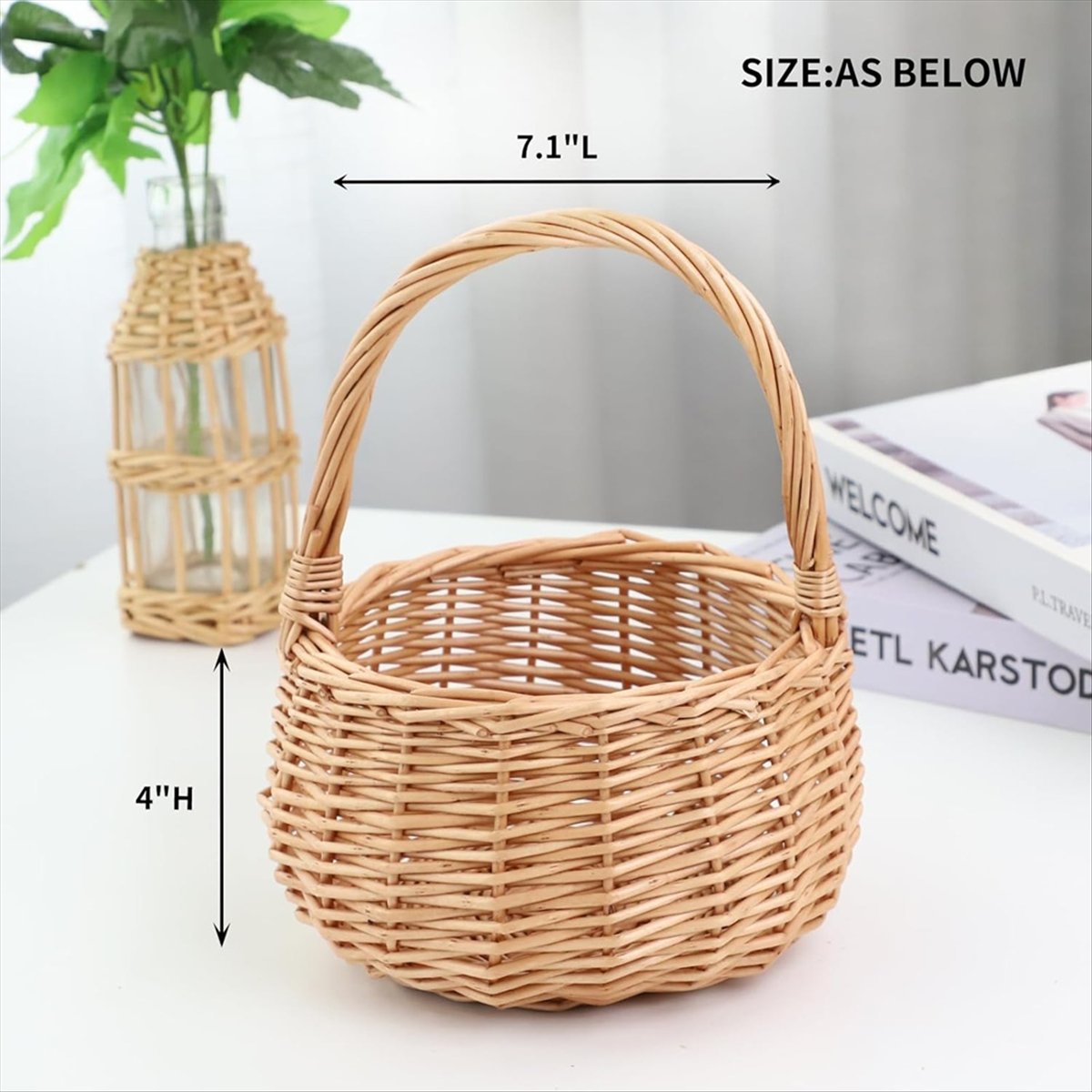 Wicker Picnic Basket with Hand - Home Decor For Wedding ulasan dan harga
