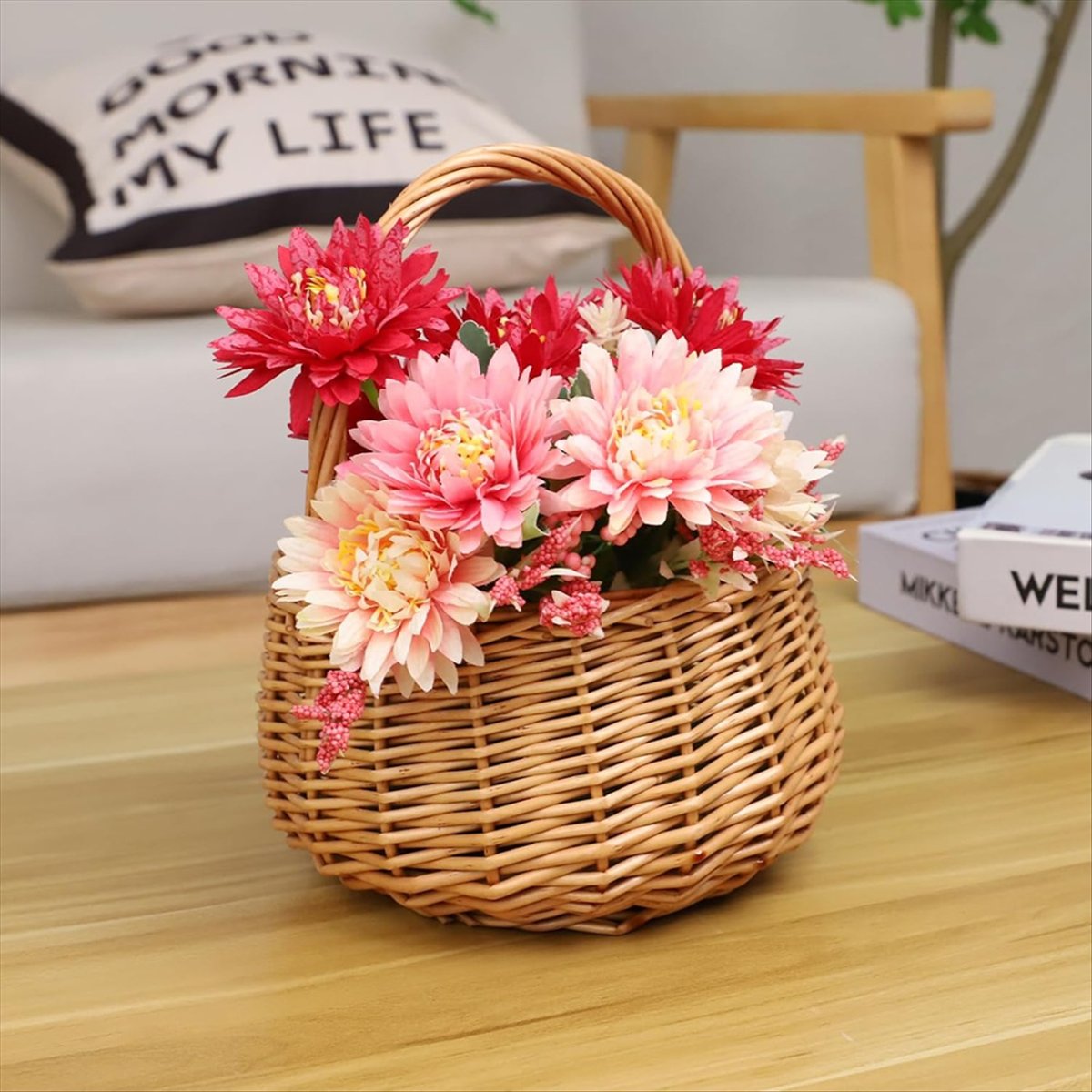 Wicker Picnic Basket with Hand - Home Decor For Wedding ulasan dan harga