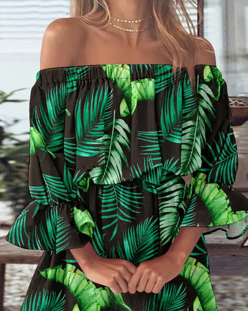 Women's Off-Shoulder Floral &  - Boho Wind Chimes ulasan dan harga