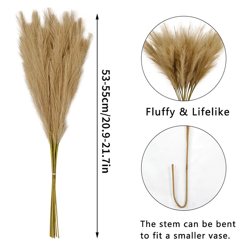 5PCS/set Artificial Flowers Pa - Pampas Grass Decor ulasan dan harga
