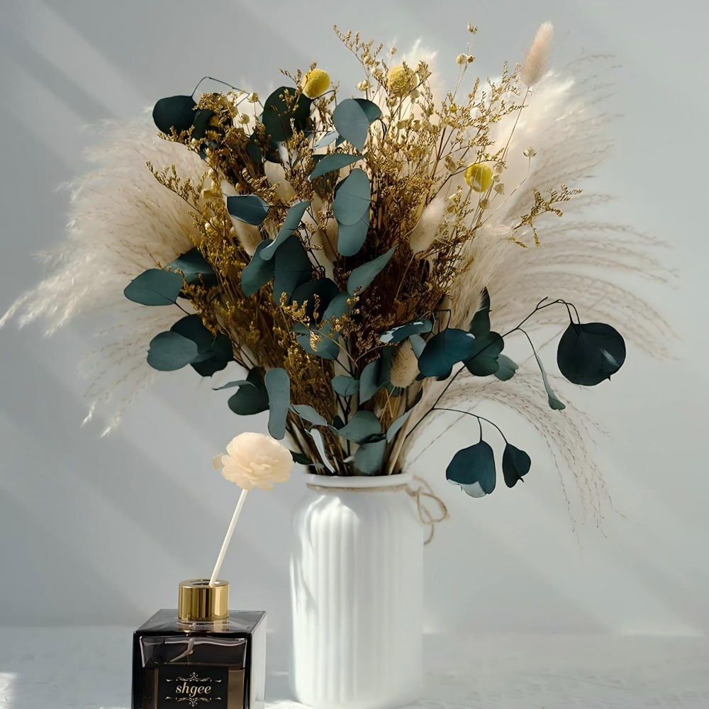 Natural Dried Pampas Grass Bou - Pampas Grass Decor ulasan dan harga