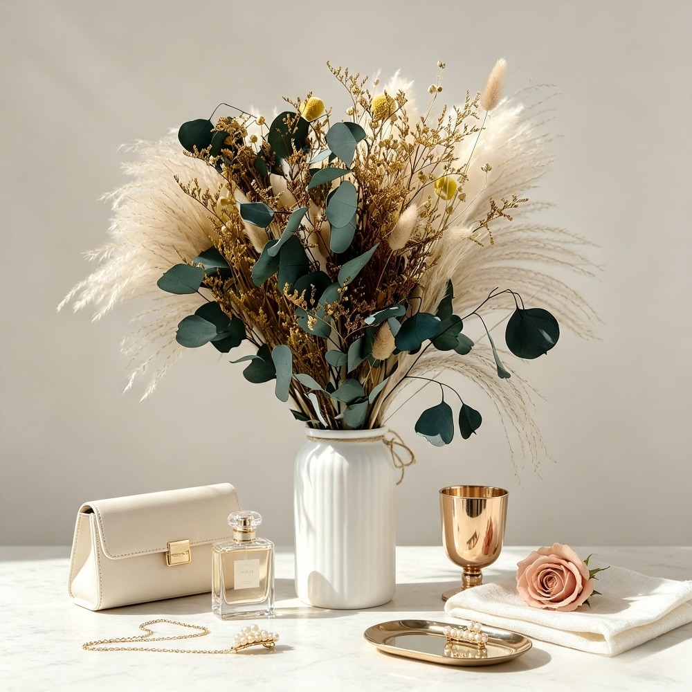 Natural Dried Pampas Grass Bou - Pampas Grass Decor ulasan dan harga