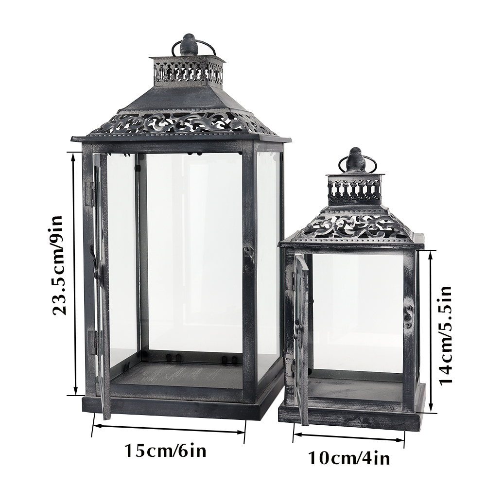 Set of Two Antique Grey Metal  - Home Decor For Wedding ulasan dan harga