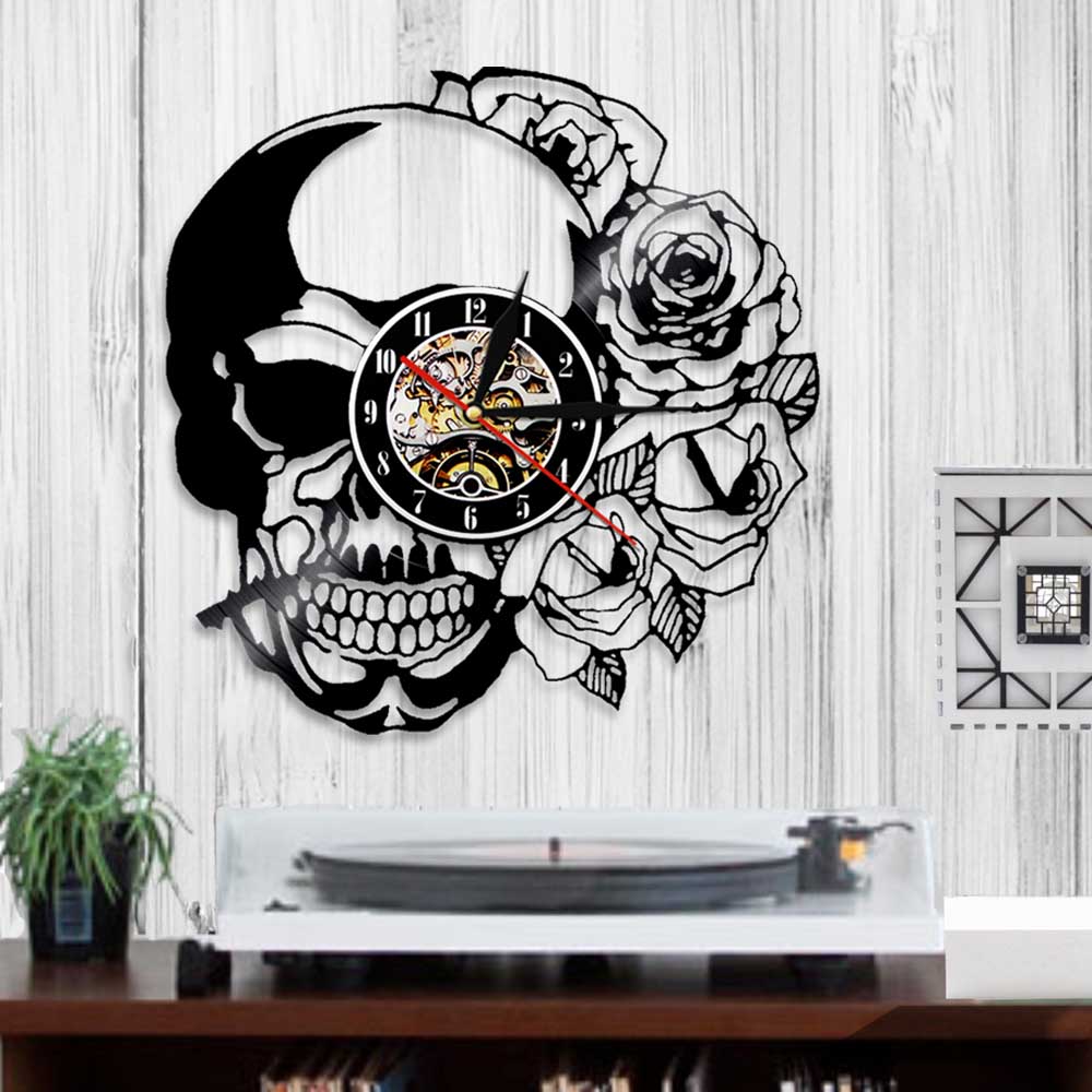 Hippie Skull With Rose Art Dec - Home Decor Hippie ulasan dan harga
