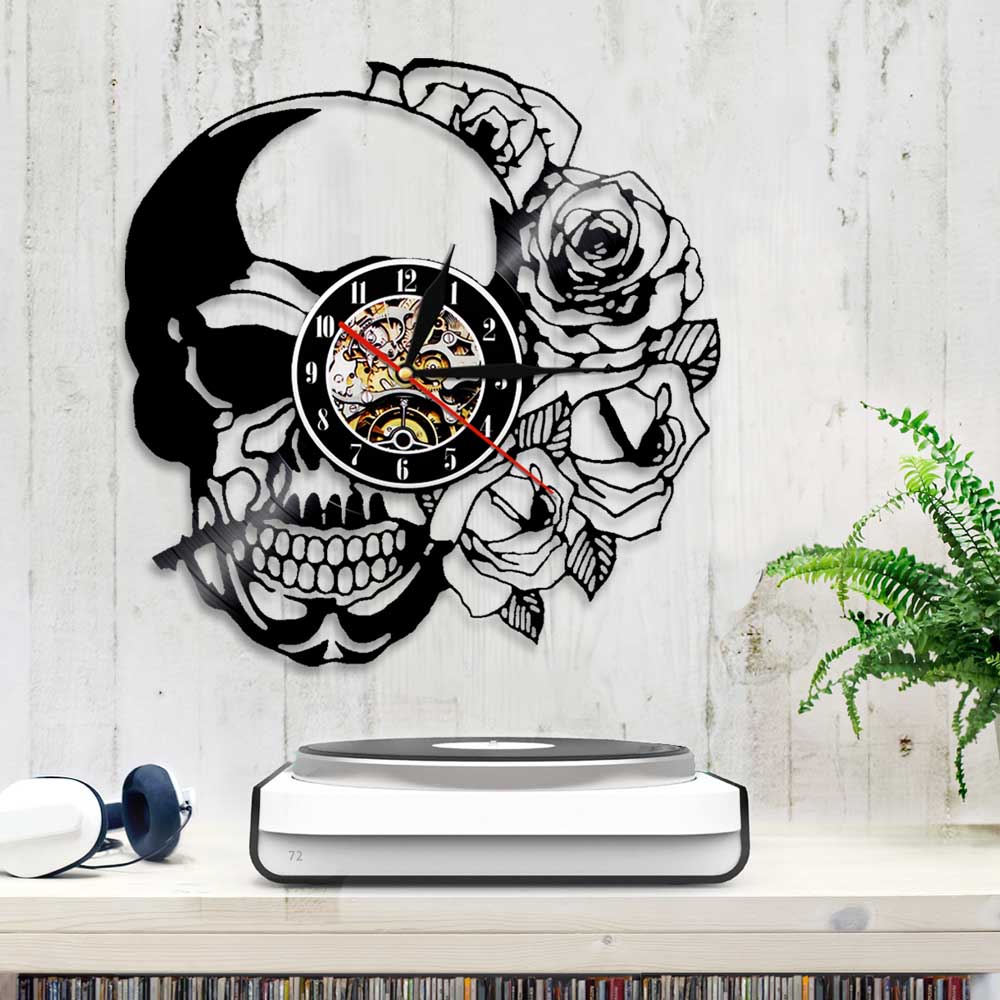 Hippie Skull With Rose Art Dec - Home Decor Hippie ulasan dan harga