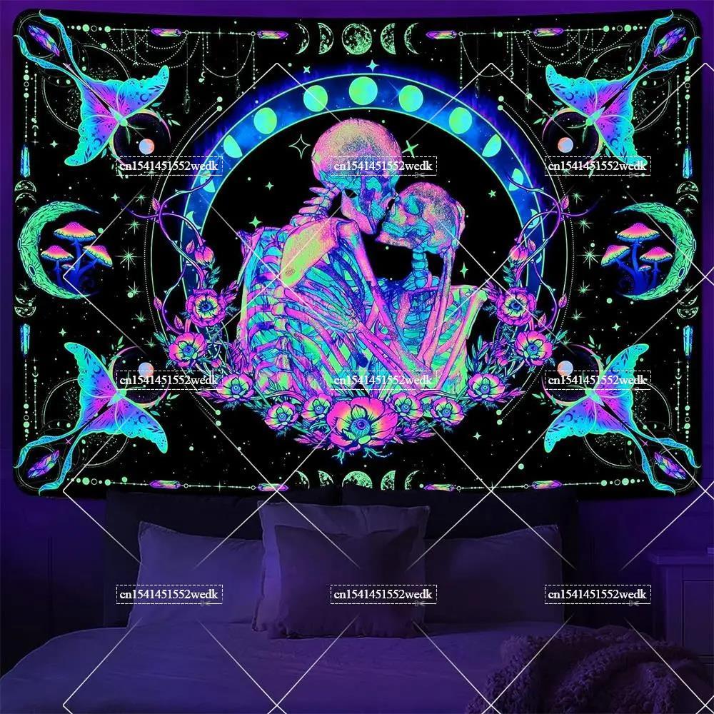 Hippie Skull Blacklight Tapest - Home Decor Hippie ulasan dan harga