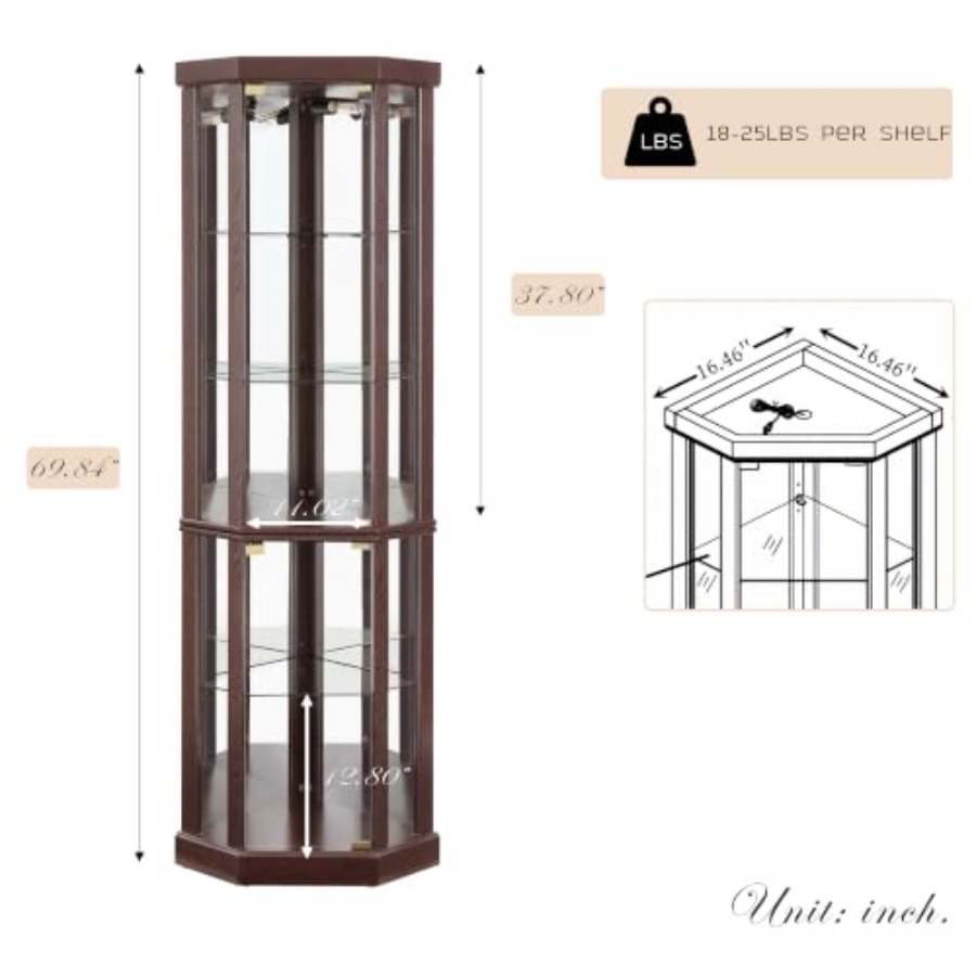 Corner curio cabinet for livin - H&M Home Decor ulasan dan harga