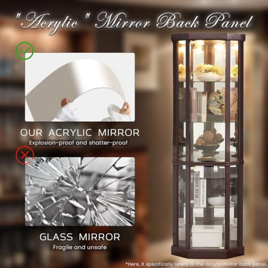 Corner curio cabinet for livin - H&M Home Decor ulasan dan harga