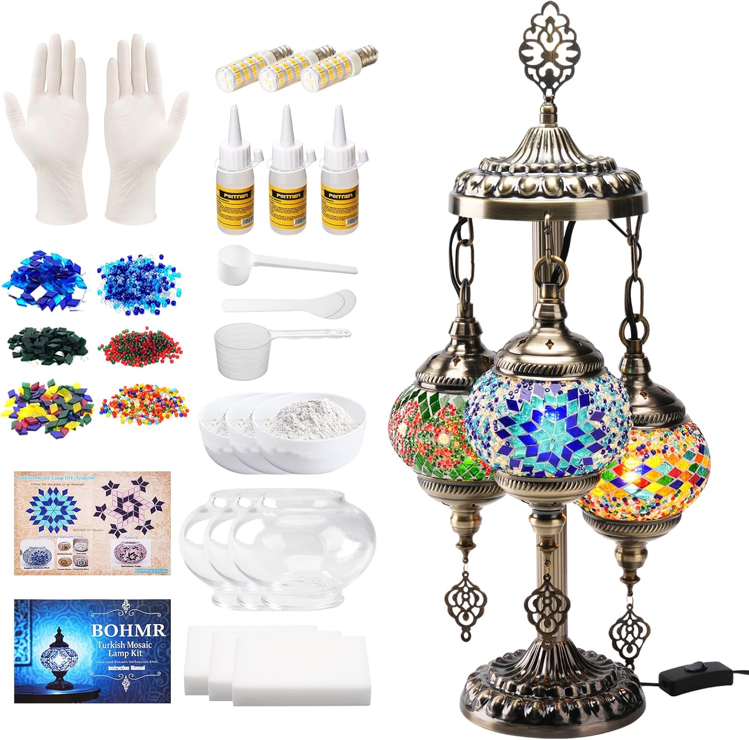 DIY 3 Globe Turkish Mosaic Lam - H&M Home Decor ulasan dan harga