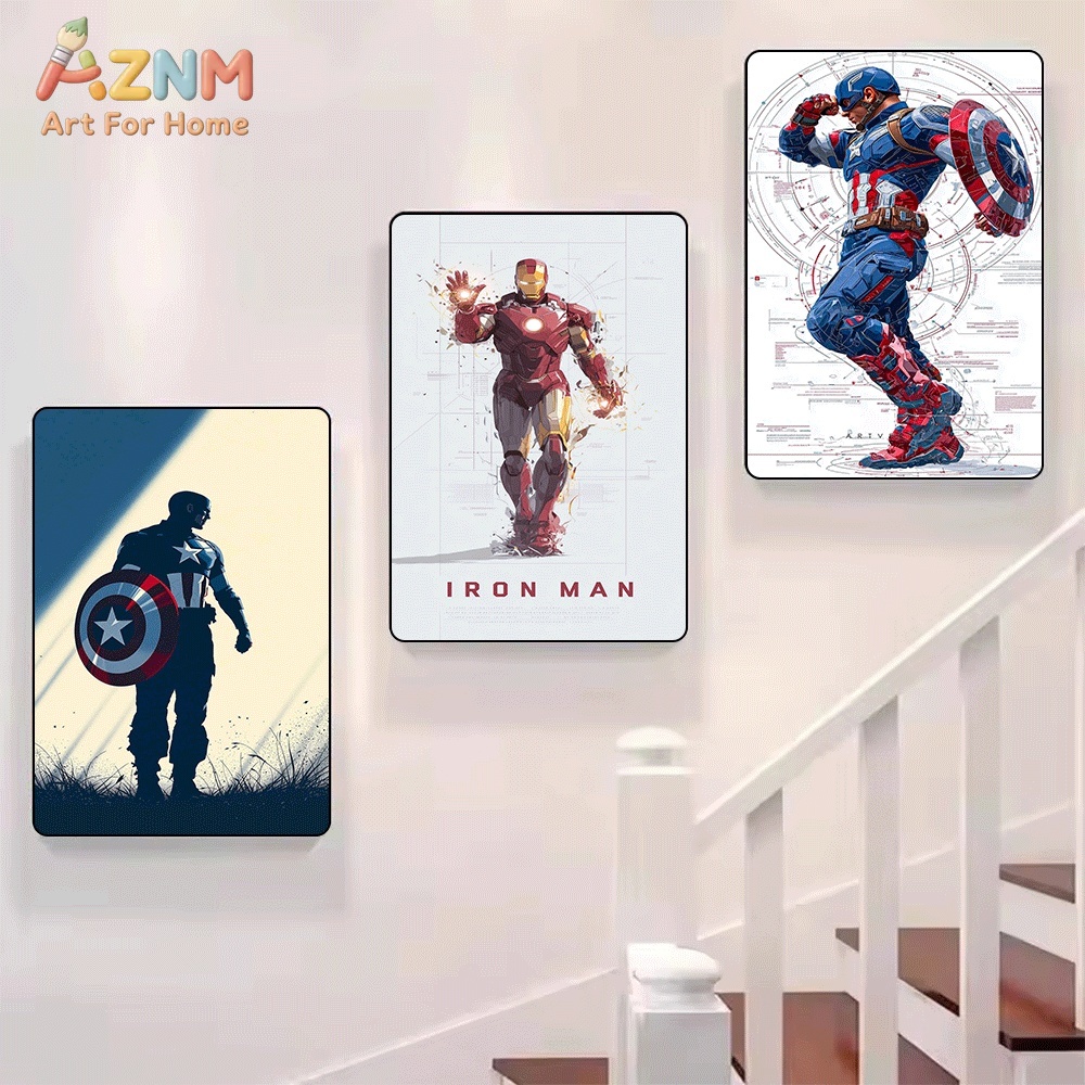 Captain America Silhouette Sup - Watercolor Poster Print ulasan dan harga