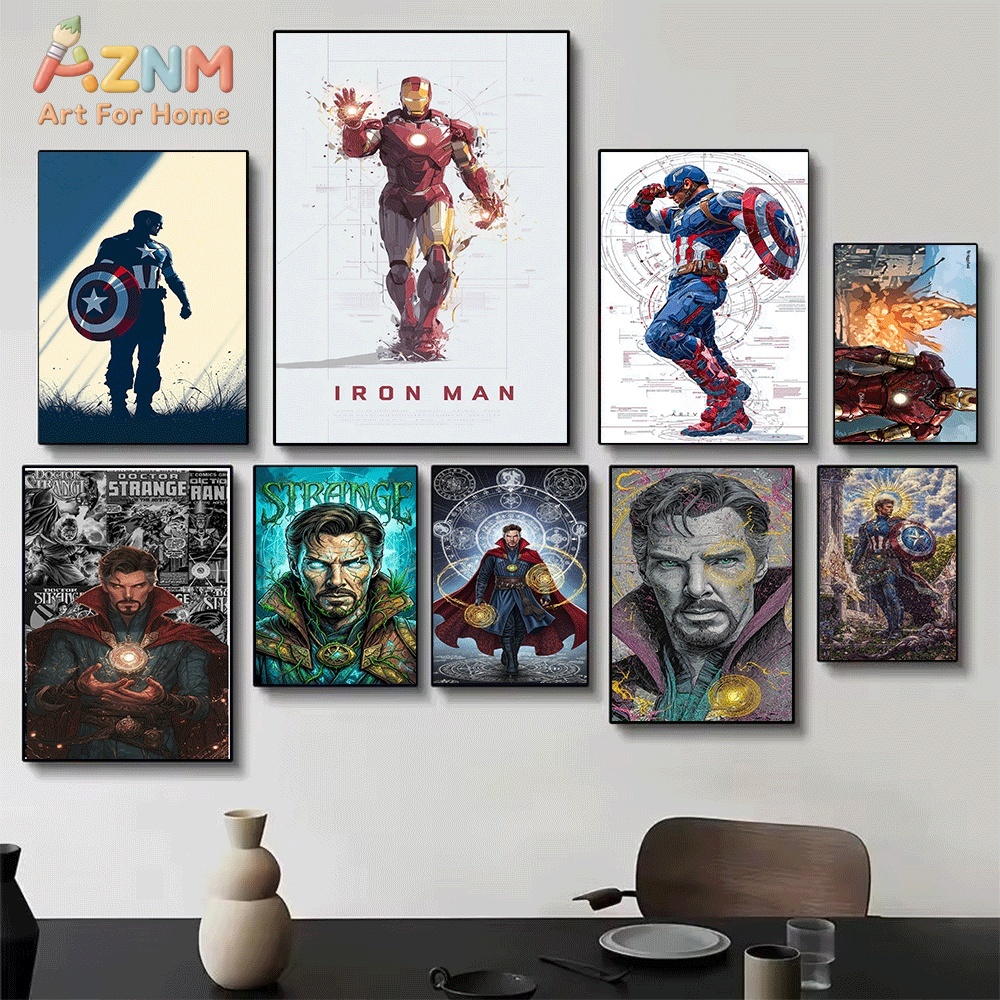 Captain America Silhouette Sup - Watercolor Poster Print ulasan dan harga