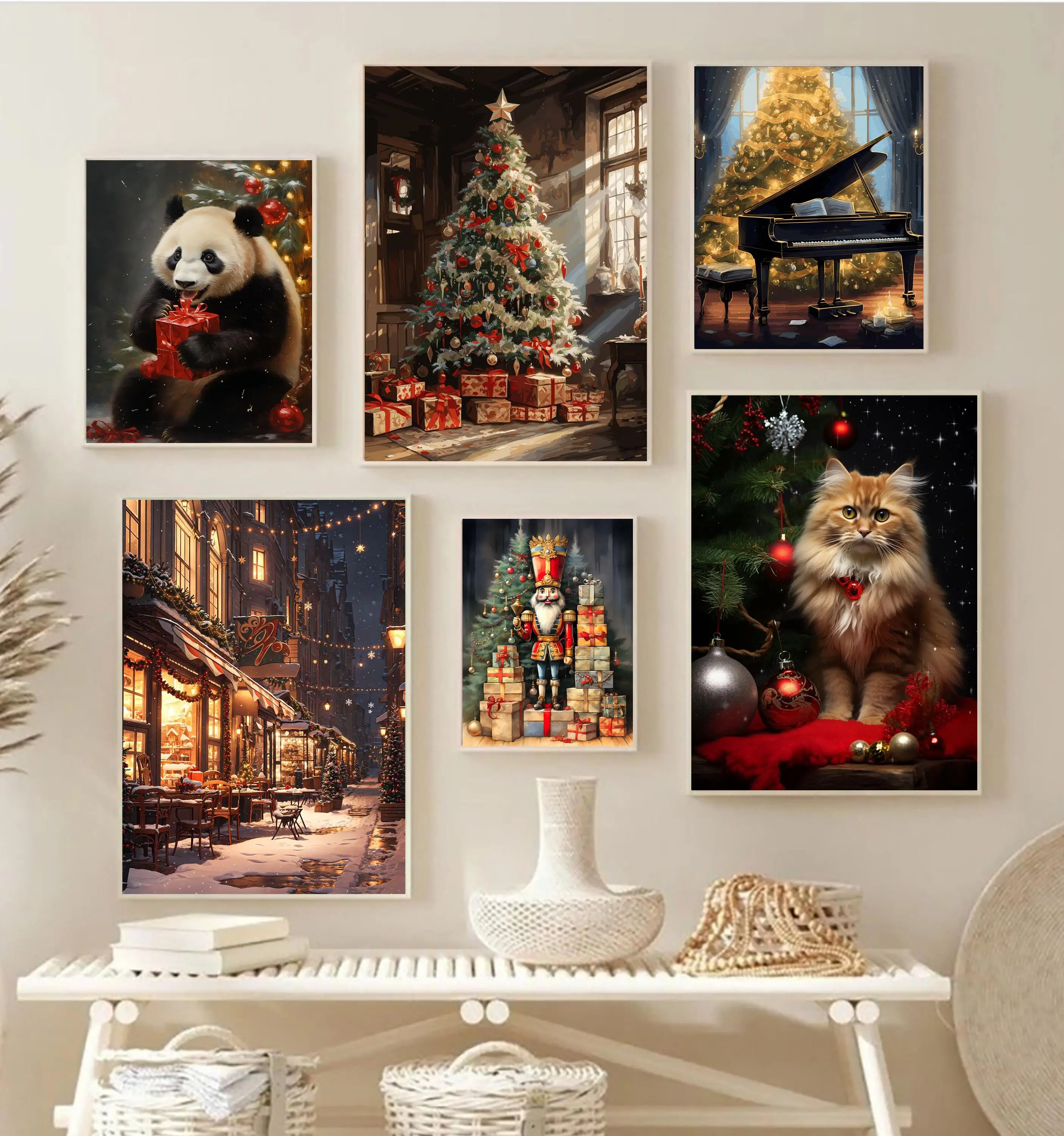 Classic Traditional Christmas  - Watercolor Poster Print ulasan dan harga