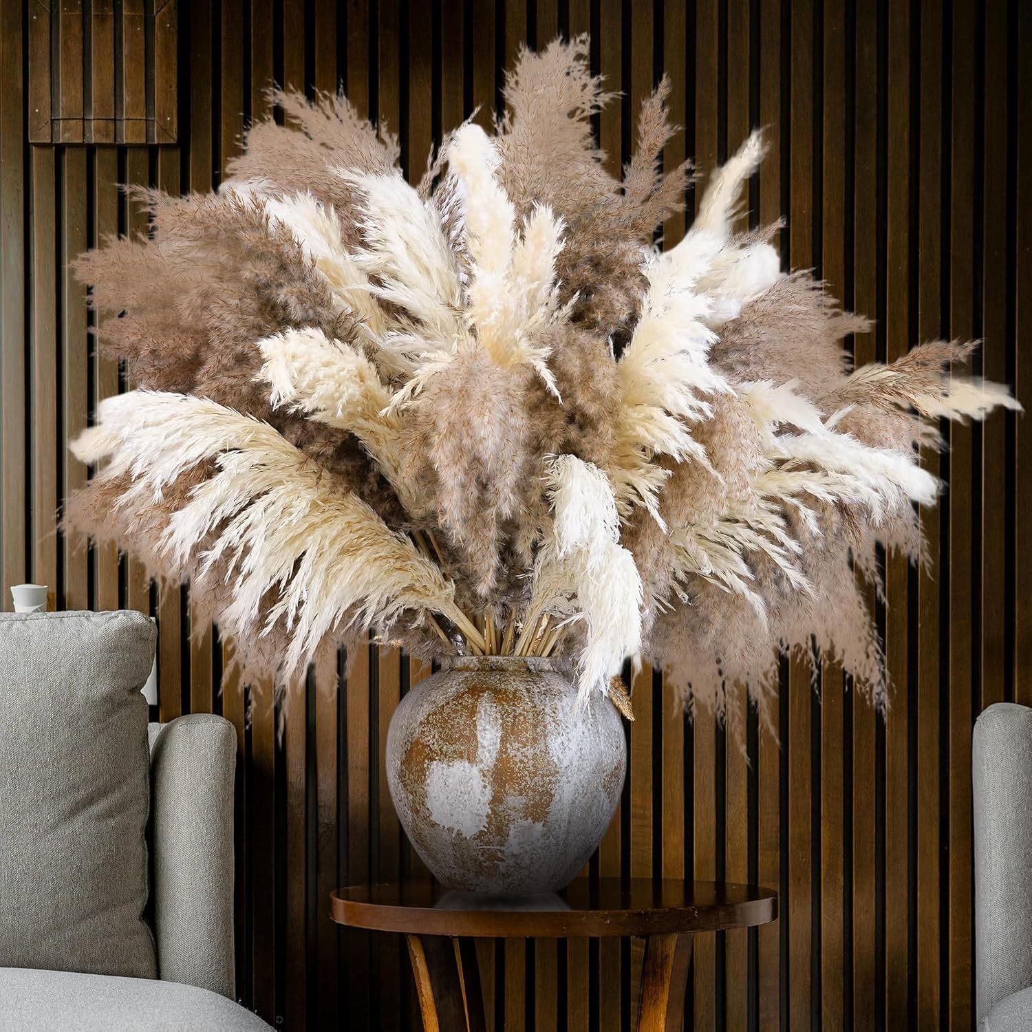 30PCS White Pampas Grass for H - Pampas Grass Decor ulasan dan harga