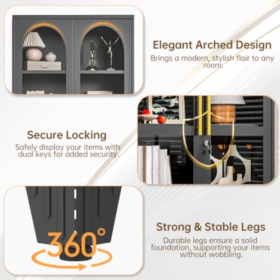 47 H Locking Display Cabinet f - H&M Home Decor ulasan dan harga