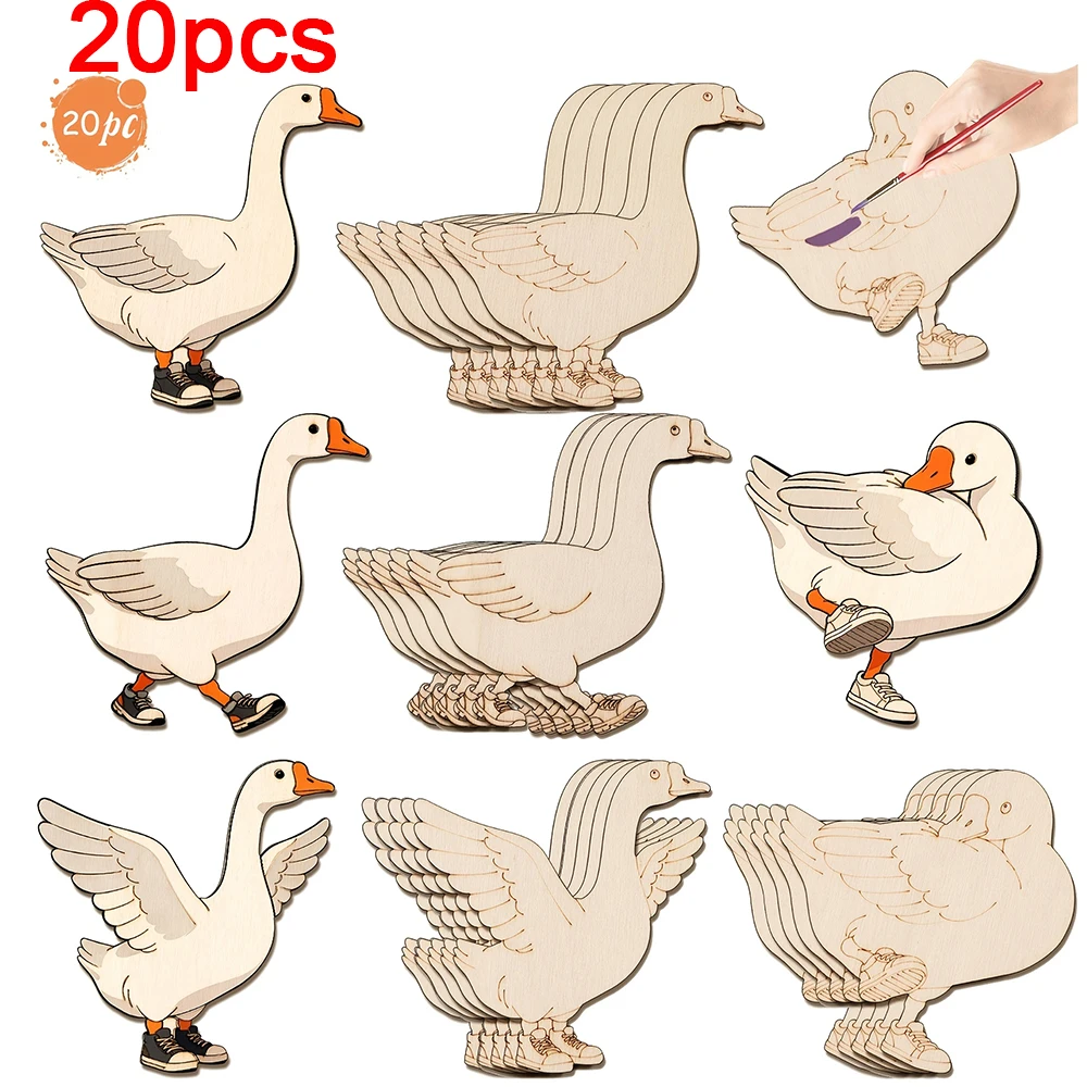 20pcs Unfinished Wooden Craft  - Home Decor Painting ulasan dan harga